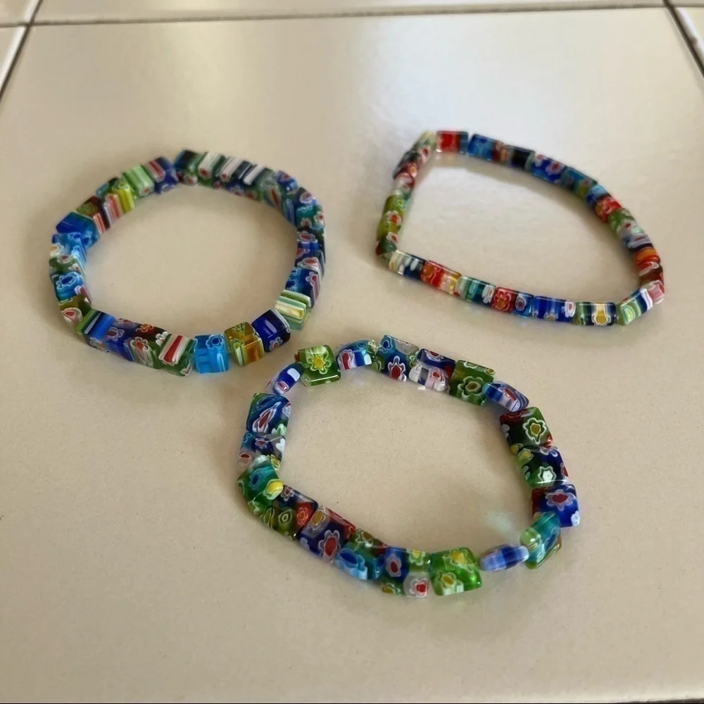 Millefiori Glass Bead Bracelet